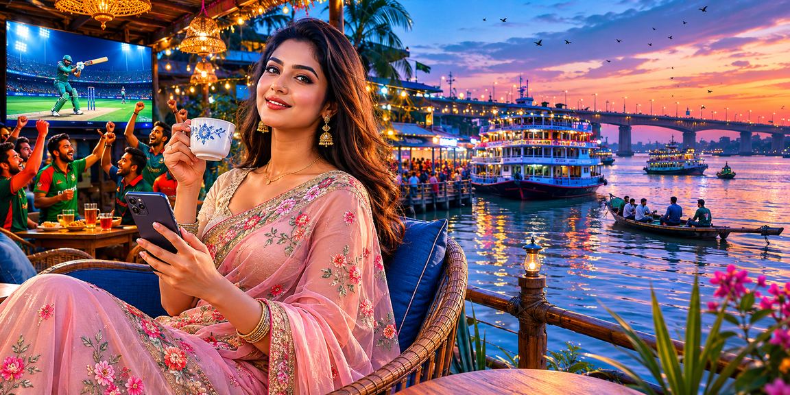নারায়ণগঞ্জে শাড়ি পরিহিতা নারী মোবাইলে ক্রিকেট বেটিং প্ল্যাটফর্ম ব্যবহার করছেন